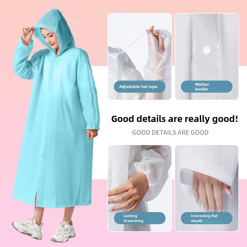 Утолщенный и удлиненный многоразовый дождевик для взрослых с полной защитой тела, прозрачный детский дождевик из ЭВА.