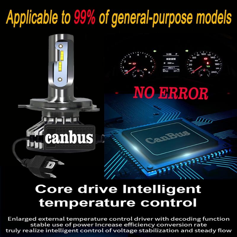20000LM 4500K 6000K 8000K 3000K HB3 HB4 9005 9006 H3 H1 H8 H7 H4 H11 H9 9012 Bulb Canbus Led Car Headlight 110W
