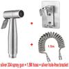 Cross-Border 304 Stainless Steel Toilet Spray Gun Set with Flushing Booster Nozzle for Bidet