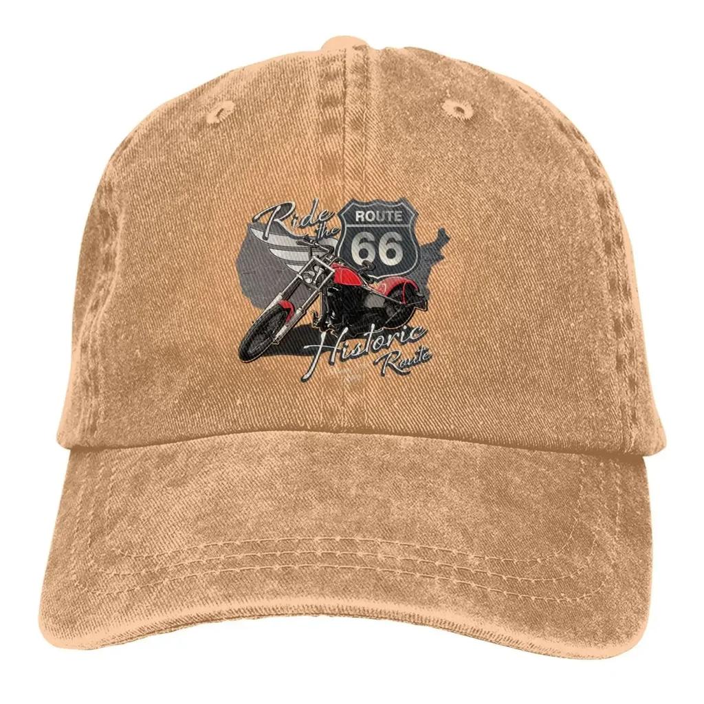 Летняя кепка Солнцезащитный козырек Мотоциклетные исторические хип-хоп-кепки Ковбойская шляпа Route 66 Козырек для дальнобойщиков