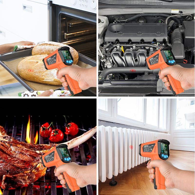Цифровой инфракрасный термометр Пирометр Тепловизор Измеритель температуры Ручной термометр с подсветкой Сигнализация