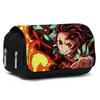 Large Capacity Pencil Box Zipper Stationery Bag Cartoon Anime Double Layer Canvas Pencil Case Great
