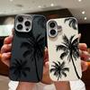Чехол для iPhone 16 15 Pro Max 14 Pro 13 12 11 с принтом кокосовой пальмы, текстурой кожи, из ТПУ, мягкий, противоударный, матовый чехол для телефона