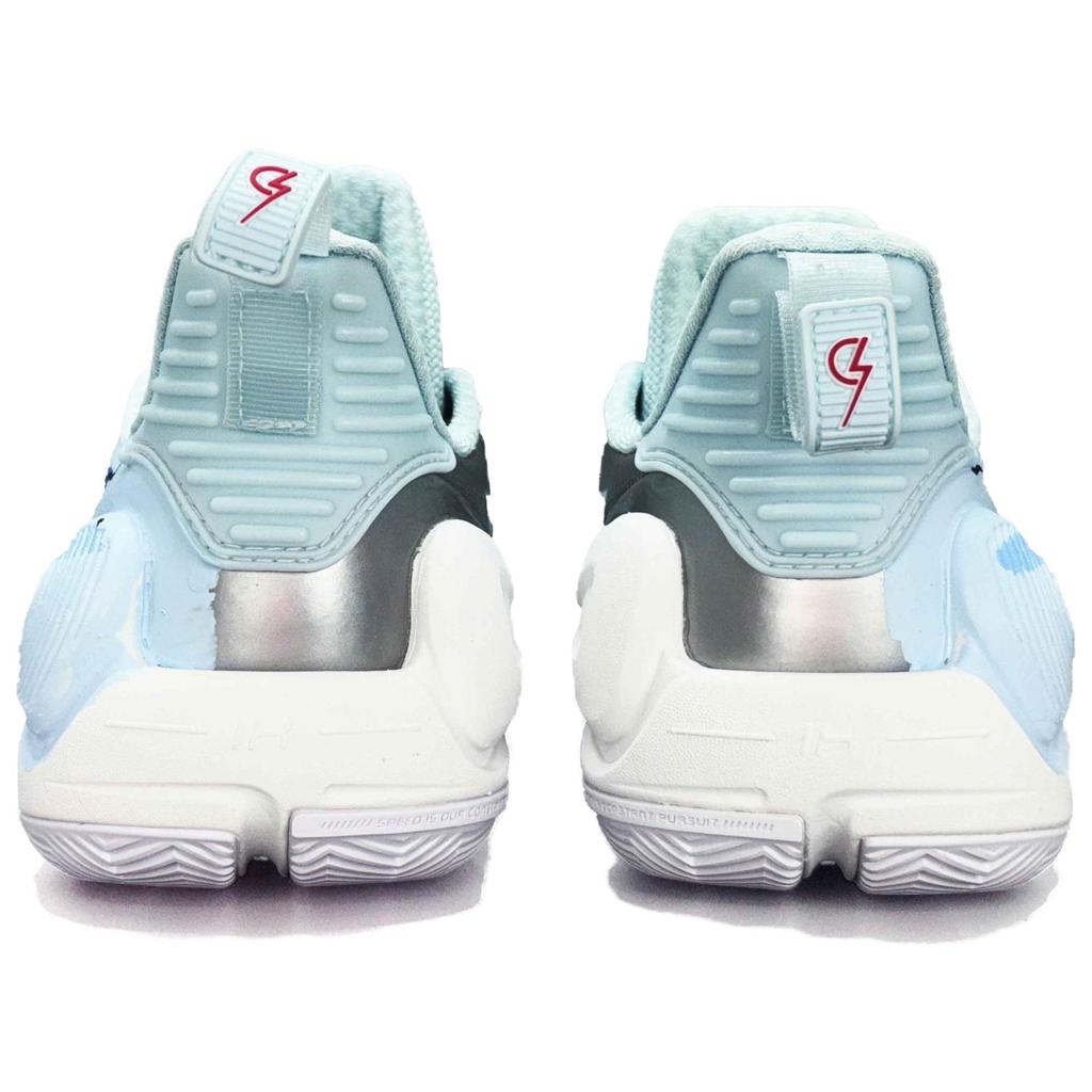 Li Ning Speed 9 Сердце Океана Ткань Устойчивая к истиранию Легкая Низкие Баскетбольные кроссовки Унисекс Синий Белый ABPT001-6()