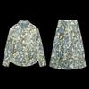 Fashion Style 2024 Spring New Women's Metal Surface Print Shirt High Waist Pleated Skirt 2592906 303
