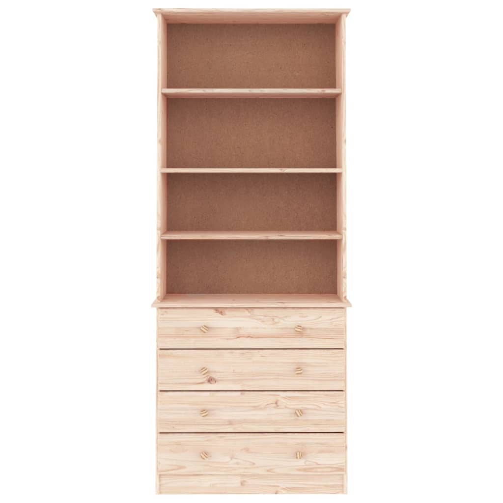 Bookshelf with Drawers ALTA 77 x 35 x 186.5 cm Solid Pine Wood