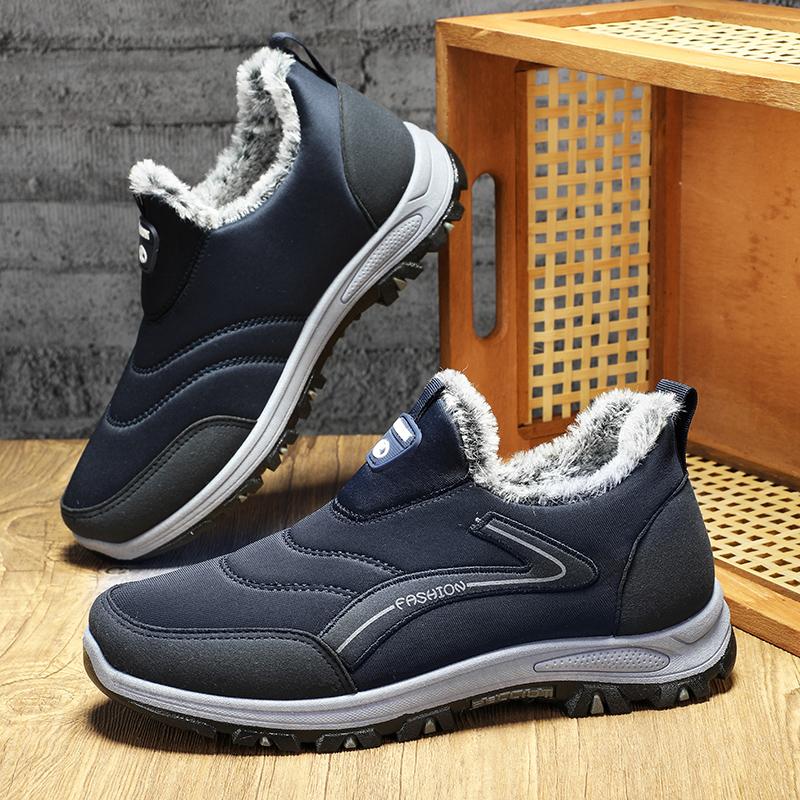 Мода 2024 года, новые зимние ботинки для снега, мужские повседневные ботинки без застежек, теплые меховые удобные кроссовки, нескользящие ботинки, мужские ботинки Zapatos Hombre