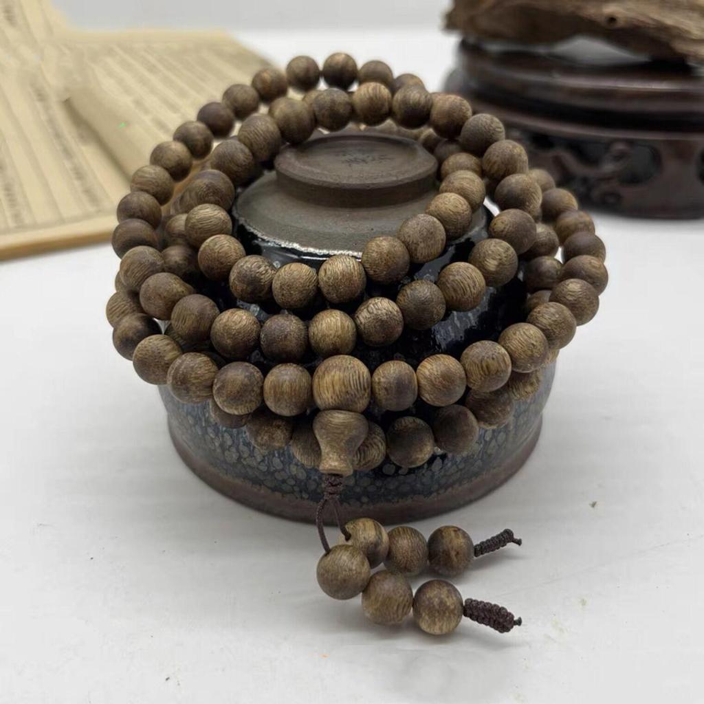 Authentic Hainan Qinan Agarwood Bracelet - 108 Beads for Men & Women