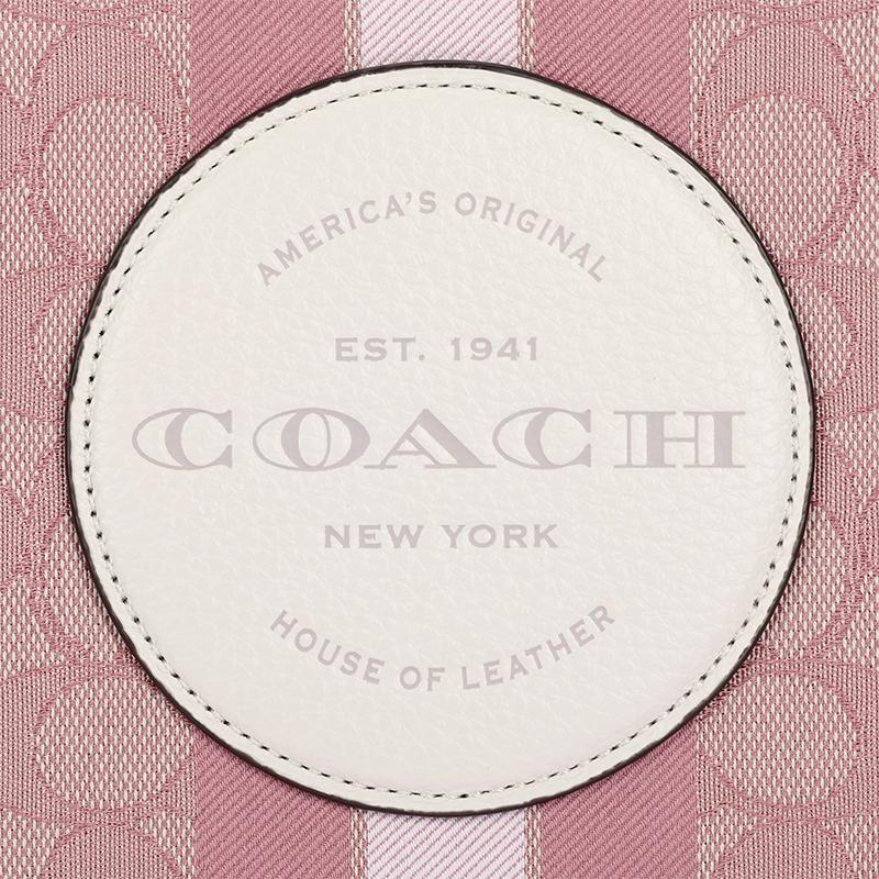 Coach Сумка-тоут Dempsey 30 Signature из ткани с фактурой «pebble grain» и кожи Женские сумки-тоут Цвет: Вишнево-розовый C7685-IMSXX