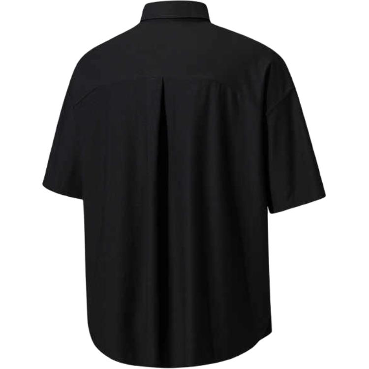 Anta Champion Серия Всепогодная Однотонная На пуговицах Удобная Дышащая Универсальная Футболка с коротким рукавом Женские рубашки Черный 162520105-5