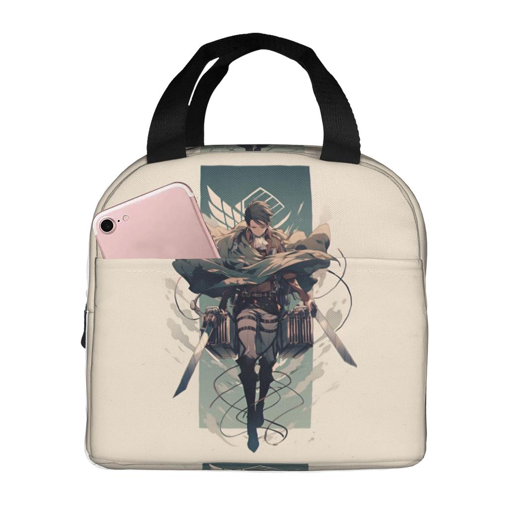 Custom Attack On Titans Portable Lunch Boxes Unisex Leakproof Manga Thermal Cooler Food Insulated Lunch Bag Office Work