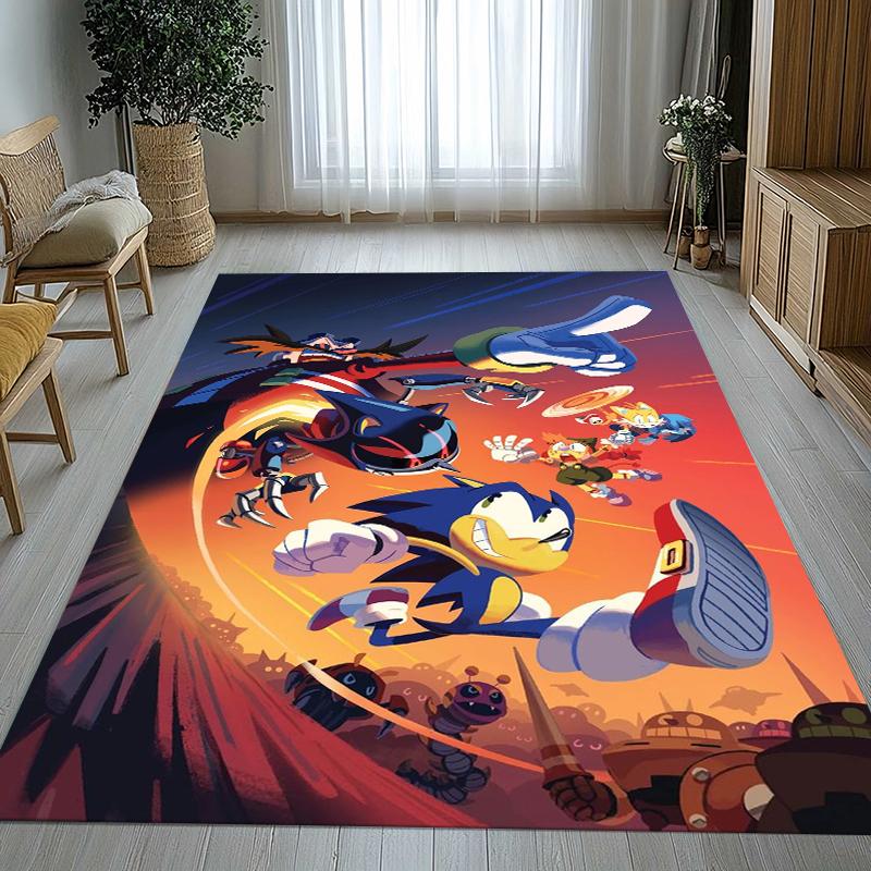 Ретро S-Sonic Мультяшные Игры Гостиная Нескользящий Ковер Мягкий Ковер для Спальни Детской Игровой Комнаты Дивана, Домашний Декор Придверный Коврик Подарок