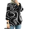 Женская рубашка больших размеров с цветочным принтом и рукавами-фонариками