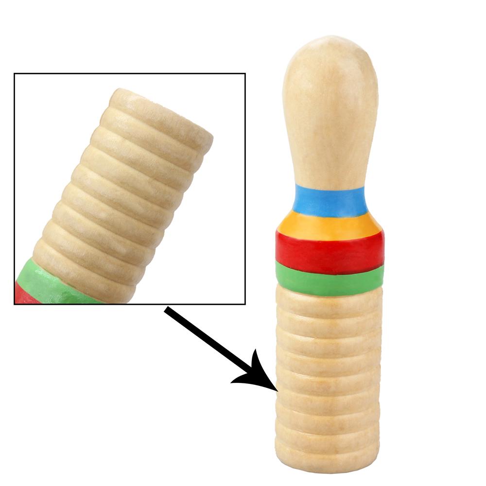 Colorful Wooden Crow Sounder Wood Guiro Kids Children Musical Toy Persussion Instrument