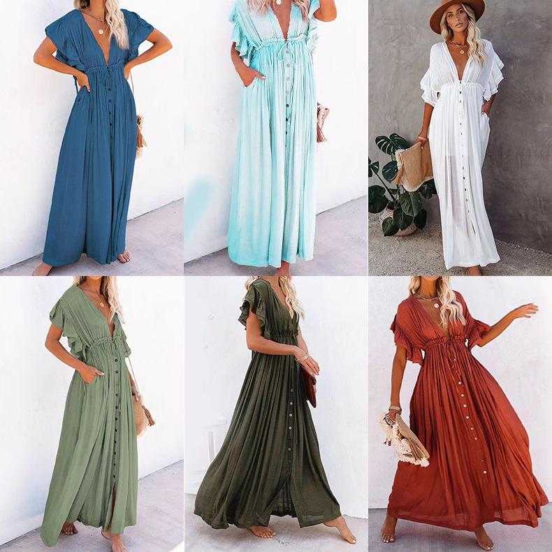 Летнее пляжное платье сексуальное бикини накидки длинная белая туника повседневная элегантная женская одежда пляжная одежда купальник накидки платья