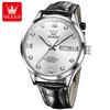 OLEVS Brand Watch Double Calendar Men's Watch Night Light Waterproof Belt Automatic Mechanical Watch 9946