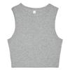 Womens/Ladies Heather Micro-Rib Cropped Muscle Tank Top