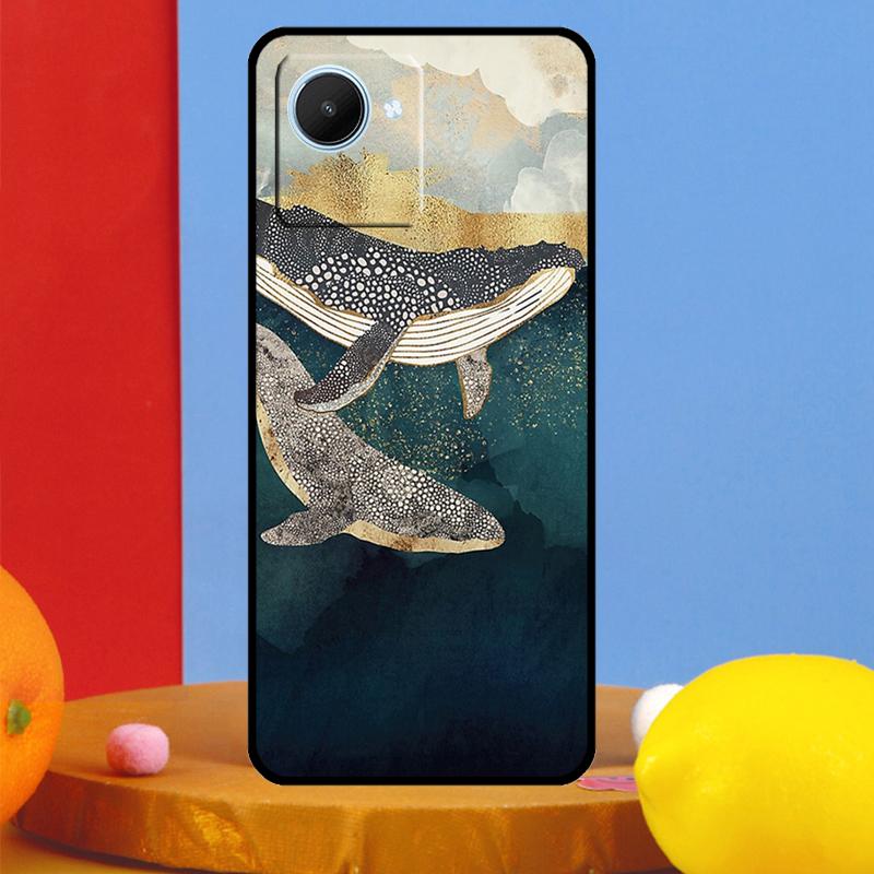 Мультяшный кит для Realme GT5 GT Neo 6 9 10 11 12 Pro Plus C21Y C25s C30 C31 C33 C35 C51 C53 C55 C67 Чехол
