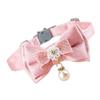 Pet Collar Adjustable Soft Wearable Cute Fashionable Cat Bow Tie Collar for Daily Walking Party Pearl Pendant Bow