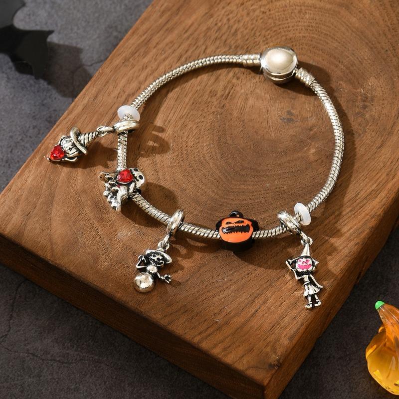 Halloween Pumpkin Bracelet Ornaments Niche Premium Hip Hop Cold Metal Ghost Bracelet