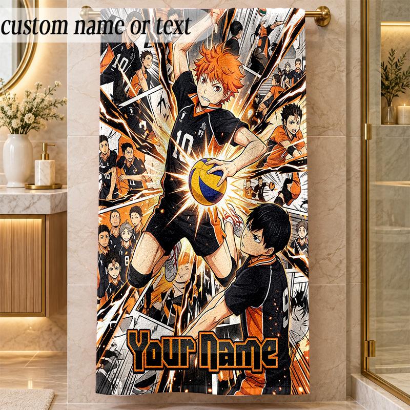 Beach TowelHaikyuu Custom Name Text Personalized Soft Towel for Beach Pool Indoor Home Decor Gift