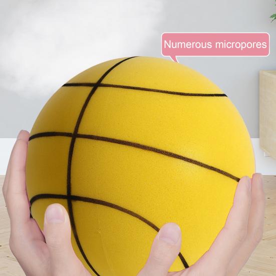 Бесшумный баскетбольный мяч в помещении Высокий отскок Низкий уровень шума Обучение ведению мяча для детей Без покрытия Пена высокой плотности для занятий спортом Надувной мяч для малышей