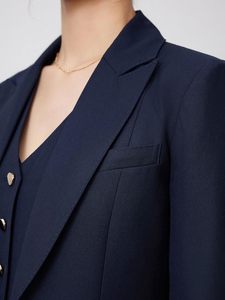 Эксклюзив бренда: Женский профессиональный высококачественный шерстяной костюм-тройка с жилетом и брюками микро-клеш для осени и весны