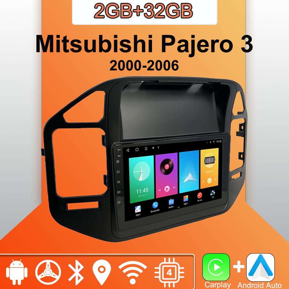 Android Carplay автомобильное радио для Mitsubishi Pajero 3 2000-2006 мультимедийный проигрыватель головное устройство стерео GPS навигация BT WIFI 2+32 ГБ