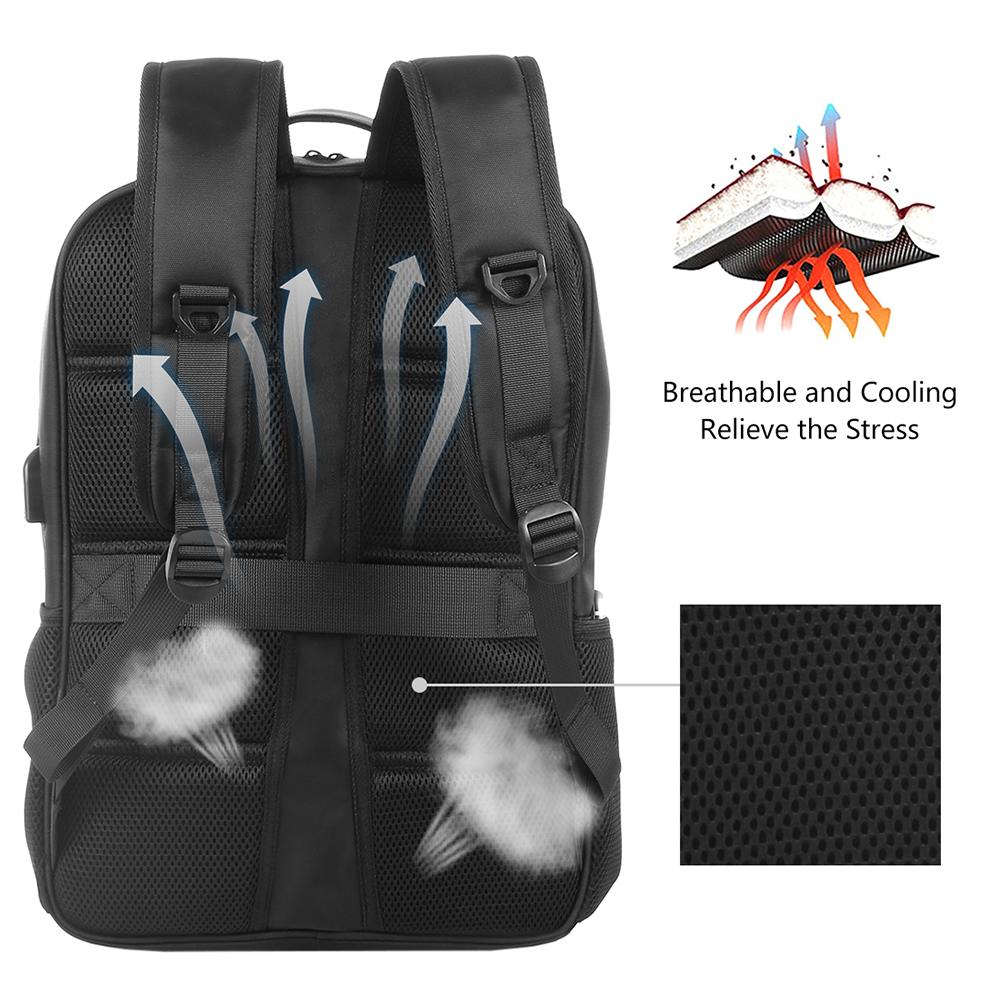 Solar Backpack with 14W Solar Panel Dual USB Port Waterproof Nylon Backpack for Outdoors