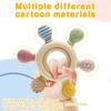 1pc Baby Silicone Teether Toy Rudder Shape Wooden Ring Teething Toys Infant Chewing Nursing Toy Newborn