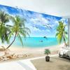 Обои 3D Кокосовая пальма Пляж Морской пейзаж Фотообои Гостиная Телевизор Диван Спальня Фон Настенная роспись