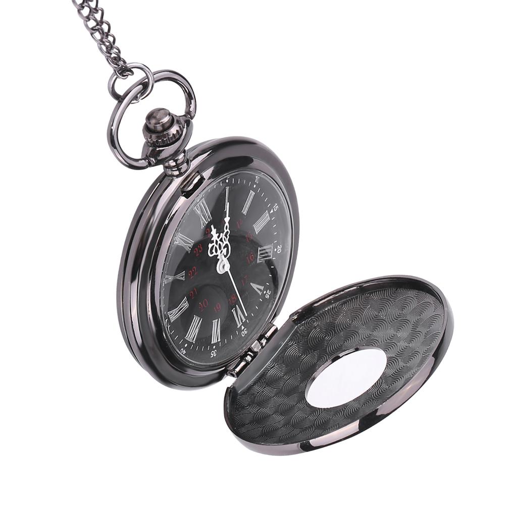 Classical Quartz Analog Alloy Pocket Watch Necklace Pendant with Chain