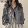 Осенняя японская ветровка, тонкая секция снаружи куртки, повседневная куртка снаружи рубашки, студентки с длинными рукавами, корейская версия, свободная