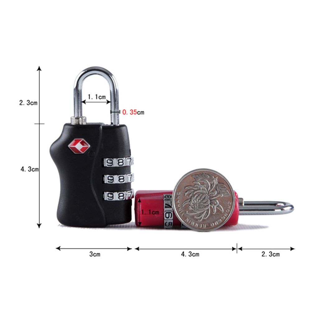 Anti-Theft Small Padlock Portable Customs Code Lock Smart Combination Lock Padlock with Steel Cable TSA Customs Lock