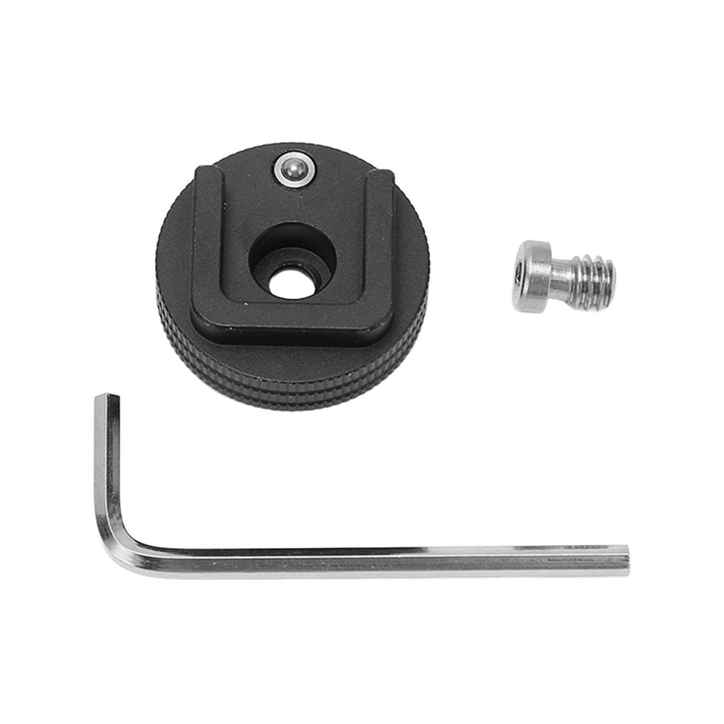 14in Cold Shoe Mount Adapter with Wrench Aluminum Alloy Anti Drop Cold Shoe Mount Adapter for