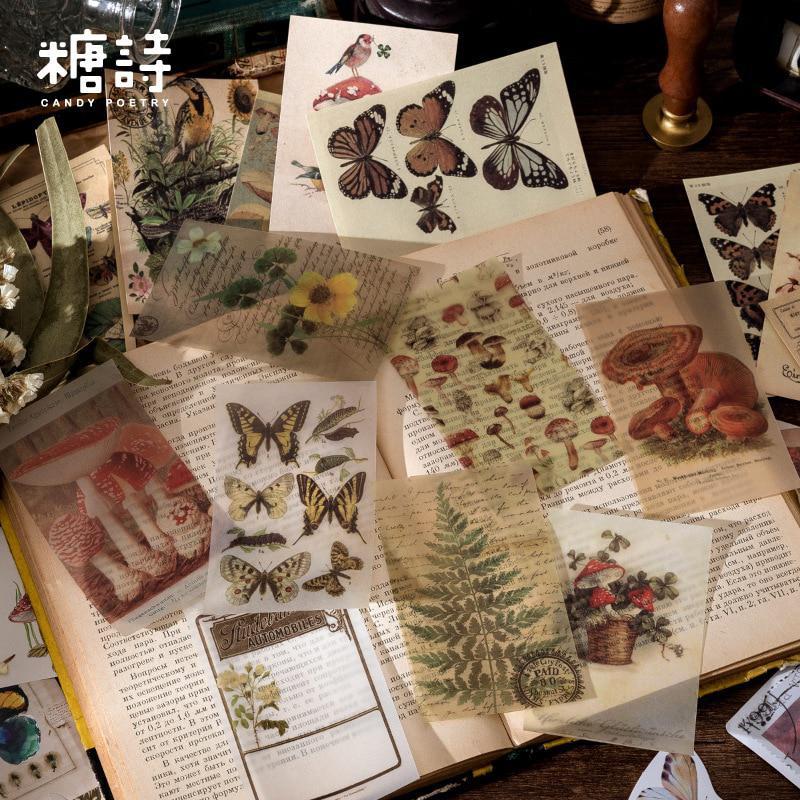 60 шт./компл. наклейки с несколькими вариантами упаковки, винтажные литературные растения, персонажи, украшения для рукописи «сделай сам», этикетка для скрапбукинга, дневник, журнал, планировщик