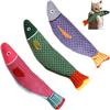 Set of 3 Cat Toys, Plush Fish Toys for Cats, Chew Toys for Exercise, Catnip Chew Toys, Pet Supplies