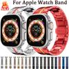 Титановый цвет ремешок из нержавеющей стали для Apple Watch Ultra 49 мм 10 9 8 7 6 5 4 SE Роскошный металлический браслет Ремешок iWatch 46/42/45/41/44/40 мм Correa