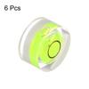 uxcell 6-Piece Round Bubble Level, 13x7mm, Mini Round Bullseye Level for Camera Tripods, Telescopes, Workshops, Turntables, and Picture Frames, Green
