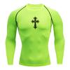 Компрессионные рубашки с принтом креста для мужчин, спортивные, быстросохнущие футболки, топы, спортивные костюмы для бега, рашгарды, базовые слои, нижние рубашки