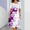 New Patchwork Floral Print Women's Dresses Female Elegant Midi Dresses Summer Plus Size Women's Clothing