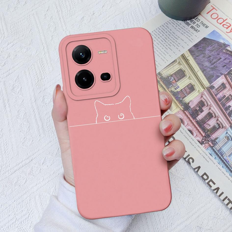 Чехол для телефона для Vivo V21E V23E V25E V27 Pro V9 V19 Neo V20SE Z1 Z3X Z5X, милый противоударный защитный чехол с изображением кота, мягкий силиконовый чехол для телефона Vivo, бампер
