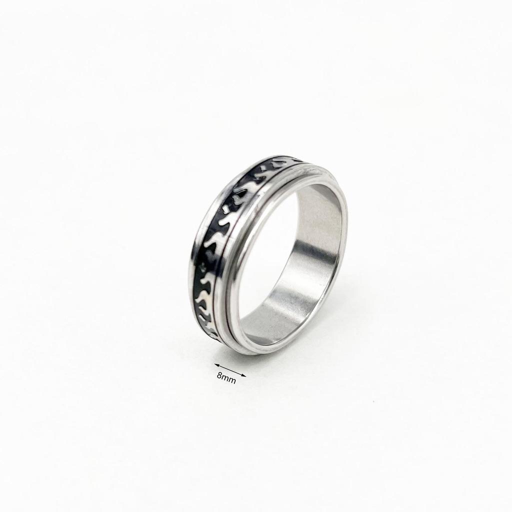 Вращающееся кольцо из нержавеющей стали с гравировкой: Модные, Прочные, Снимающие Напряжение Украшения.