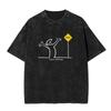 Washed Vintage Osvaldo Cavandoli La Linea Rainbow Gradient Graphic T Shirt Men Women Casual Funny Oversized Short Sleeve Tshirt