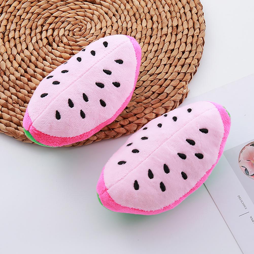 Плюшевая игрушка-арбуз для собак с шуршащим звуком, плюшевая текстура, жевательная игрушка для собак, форма арбуза, жевательная игрушка для собак для маленьких собак, для зубов