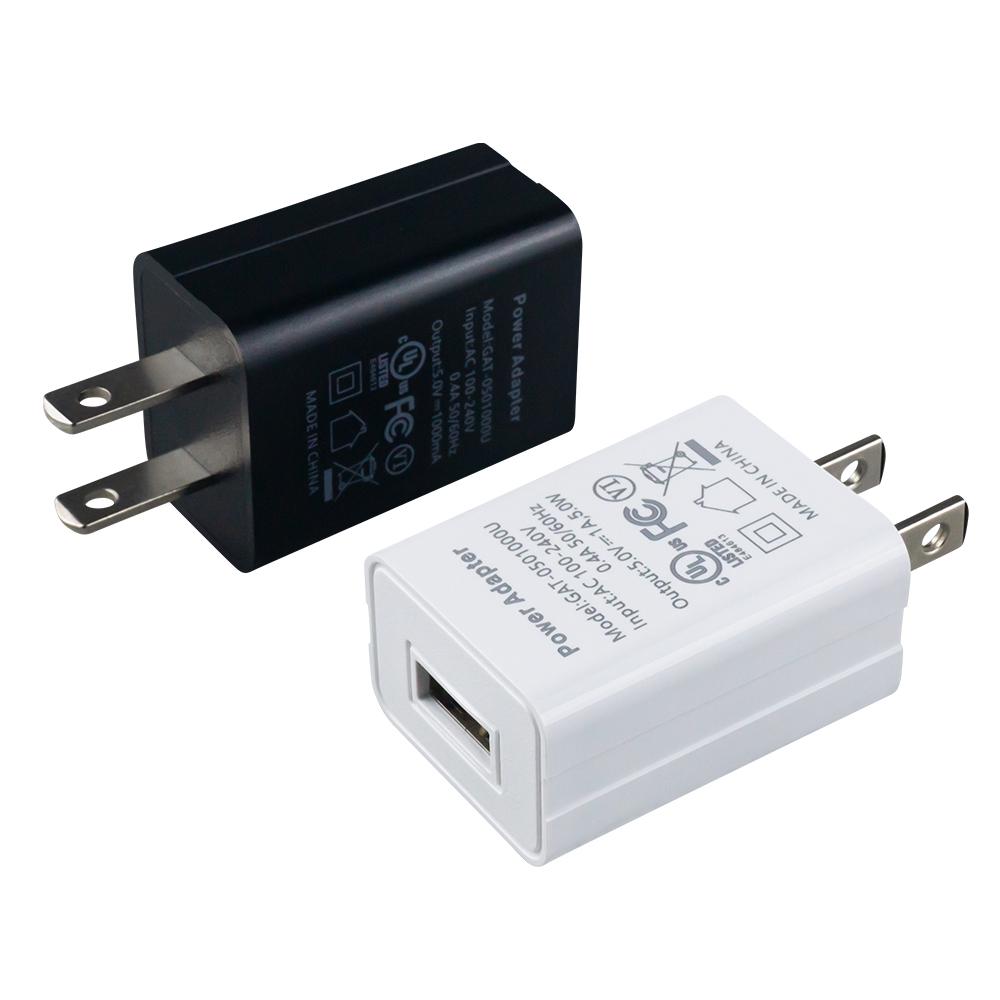 Certification 5W USB Wall Charger for All Cell Phone USB A Port 5V1A Power Portable Charger