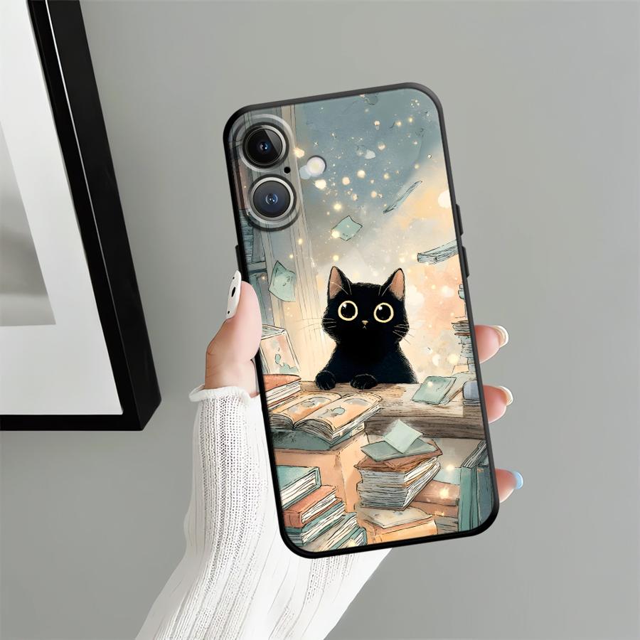 Мультяшный Кот Funda Чехол для Телефона для Apple iPhone 17 Pro Max 16 12 13 14 15 Pro 7 8 Air XR XS MAX 11