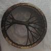 Handcrafted Shaman Drum with Tree-Shaped Wooden Frame and Polyester Sheepskin Face for Cultural and Music Enthusiasts