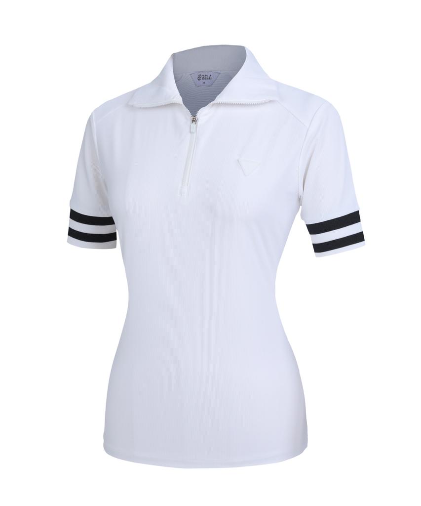 2ELA Ribline Женская футболка-поло на молнии с коротким рукавом 4 цвета
