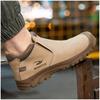 Men's Luxury Fashion Steel Toe Caps Boots Cow Suede Leather Work Shoes Outdoors Worker Safety Chelsea Boot Security Ankle Botas
